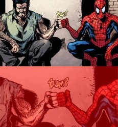 Wolverine Spider Man Knuckle Bump Meme Template