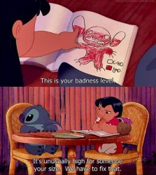 Lilo & Stitch badness level Meme Template
