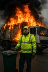 burning garbage truck Meme Template