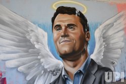 Charlie Kirk Mural Meme Template