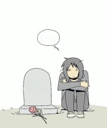 Person sitting next to tombstone Meme Template