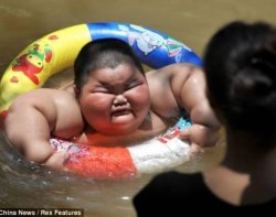fat chinese kid in lake Meme Template