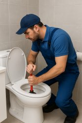 Plumber plunging toilet Meme Template