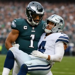 Jalen hurts holding dak prescott Meme Template