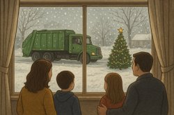 xmas garbage truck Meme Template
