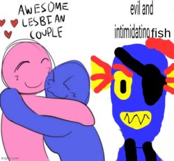 evil and intimidating fish Meme Template