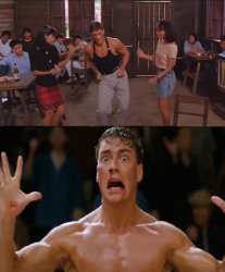 Van Damme Bailando y Golpeado Meme Template