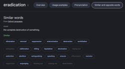 eradication synonyms Meme Template