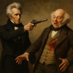 Andrew Jackson shooting Martin Van Buren Meme Template