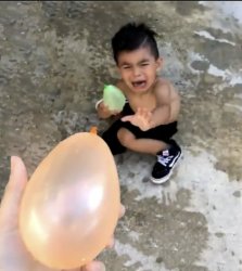 Baby crying water balloon fight Meme Template