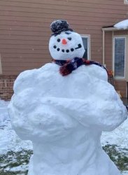 Yes Chad snowman Meme Template