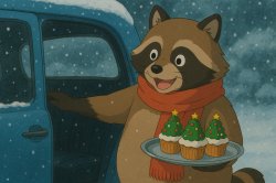 Raccoon christmas Meme Template