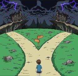 two paths dark Meme Template