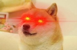 Red eyes doge Meme Template