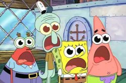 Spongebob and gang surprised Meme Template