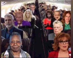 Celebrities on a plane Meme Template