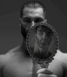 giga chad mirror Meme Template