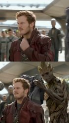Groot Captures Quill Meme Template