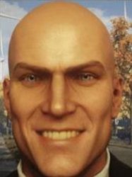 cursed smile romanian Hitman Meme Template