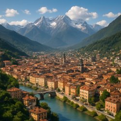 A city in the mountains Meme Template