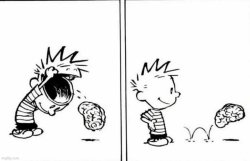 Calvin brain Meme Template