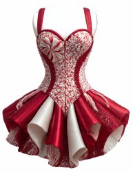 Red and White Peppermint Dress Meme Template