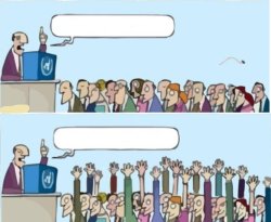 Crowd Raising Hands Meme Reversed Meme Template