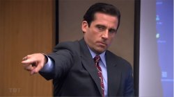 Michael Scott Pointing (Boom Roasted) Meme Template