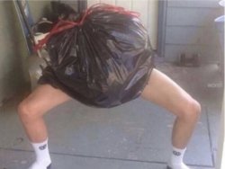 Trash bag with legs Meme Template