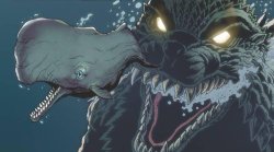 godzilla chasing whale Meme Template