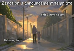 Zenction's announcement template Meme Template