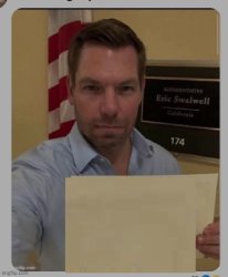 Eric Swalwell sign cardboard Meme Template