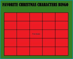 favorite christmas characters bingo Meme Template