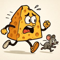 chesse running from mouse Meme Template