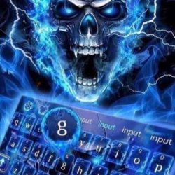 cool blue skeleton and keyboard with the letter G highlighted Meme Template