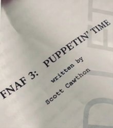 Five Nights At Freddy’s 3 Movie Script by Scott Cawthon Meme Template