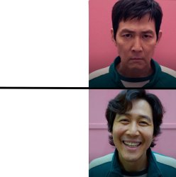 Sad Happy Squidgame Meme Template