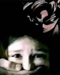 Goku behind kid Meme Template