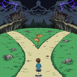 Two Paths (Both Dark) Meme Template