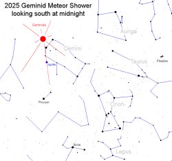 Geminid Meteor Shower 2025 Sky Map Meme Template