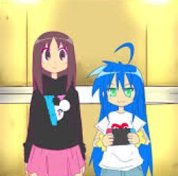 Osaka (my baby squirrel) and Konata (my princess) Meme Template