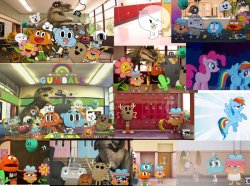 My Little Pony and The Amazing World of Gumball Meme Template