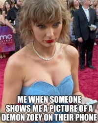 Demon Zoey Reaction Meme Template