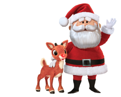 Rudolph & Santa Claus Meme Template