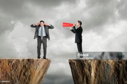 businessman shouting at another Meme Template