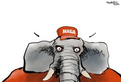 MAGA Republican Elephant cartoon blank Meme Template
