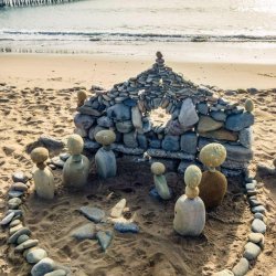 Creche on Beach Meme Template