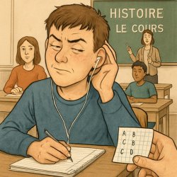 un élève qui fait semblant d'écouter le cours mais pige que dall Meme Template