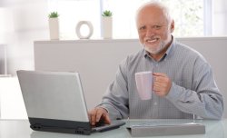 Old man working Meme Template