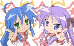 Konata and Kagami from Lucky Star Meme Template